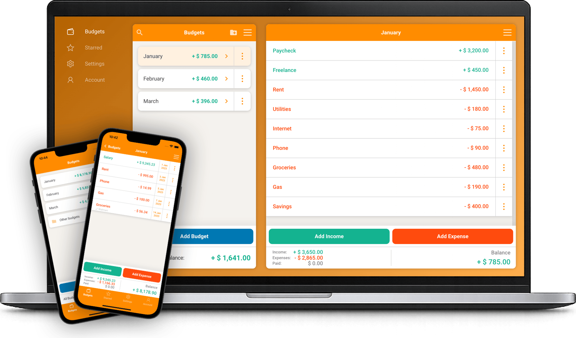 Fudget monthly budget app for Mac and Windows